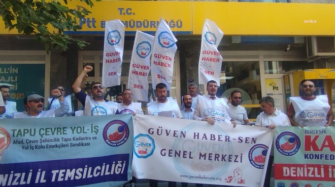 İzmir de PTT önünde  yolsuzluk  protestosu