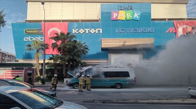 İzmir de dolmuşta yangın paniği!