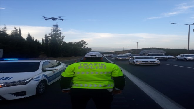 İzmir'de drone destekli trafik denetimi!