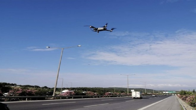 İzmir'de drone destekli trafik denetimi