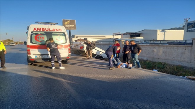 İzmir de feci kaza: Şarampole devrildi!