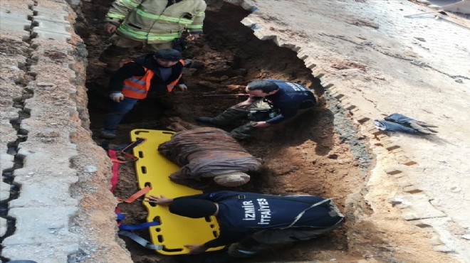 İzmir de göçük: 1 işçi hastanelik oldu