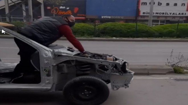 İzmir'de hayrete düşüren yolculuk: Kazalı taksiyi böyle sürdü!
