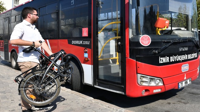 İzmir'de katlanır bisikletlere otobüs vizesi!