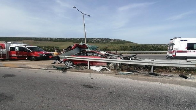 İzmir de korkunç kaza: 1 ölü, 1 yaralı