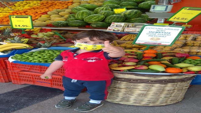 İzmir de markette çocuklar için göz hakkı reyonu!