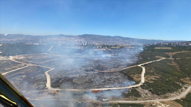 İzmir'de otluk alanda yangın paniği!