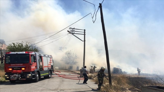 İzmir'de otluk yangını paniği!