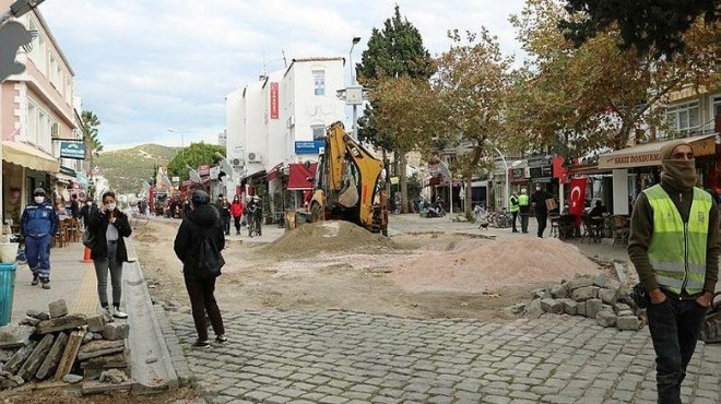 İzmir'de tarihi yolda yürütülen çalışmaya durdurma kararı
