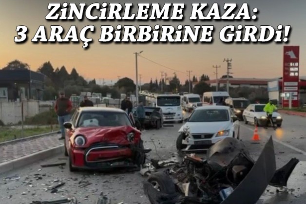 İzmir'de zincirleme kaza: 3 araç birbirine girdi!
