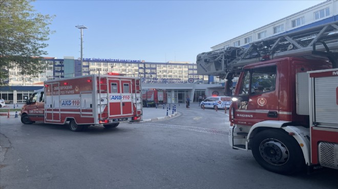 İzmir'in büyük hastanesinde yangın paniği!