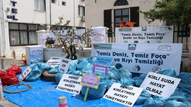 İzmir'in turistik ilçesinde denizden 1 ton çöp çıktı!