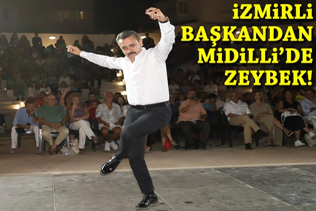İzmirli başkandan Midilli'de zeybek!