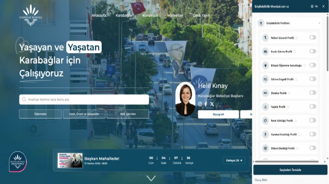 Karabağlar ın yeni web sitesi hizmette