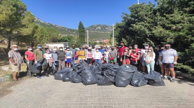 Karaburun da belediye ve STK lardan  temiz  mesai