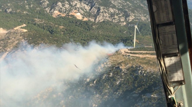 Karaburun da otluk alanda yangın