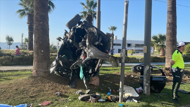 Karşıyaka'da korkunç kaza! Takla atarak bariyere girdi: 2 ölü, 1 yaralı