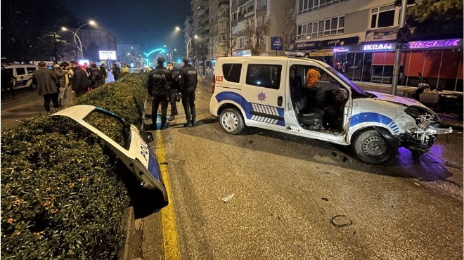 Kavga ihbarına giden iki polis otosu çarpıştı!