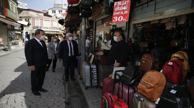 Kemeraltı Çarşısı kepenk açtı: Batur'dan esnafa ziyaret!