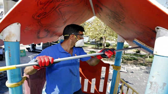 Konak'ın parklarına hijyenik dokunuş!