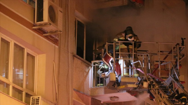 Konak'ta yangın: 1 kişi dumandan etkilendi