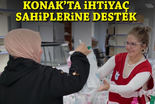 Konak’tan ihtiyaç sahiplerine temizlik ve hijyen malzemesi desteği