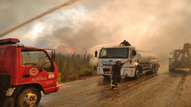 Konak'tan yangın bölgesine destek