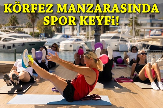 Körfez manzarasında spor keyfi