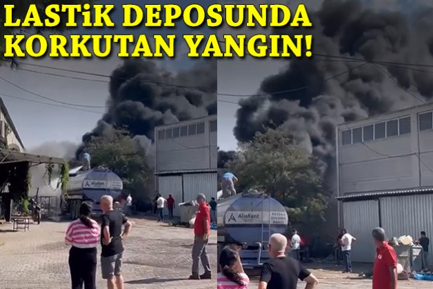 Lastik deposunda korkutan yangın!