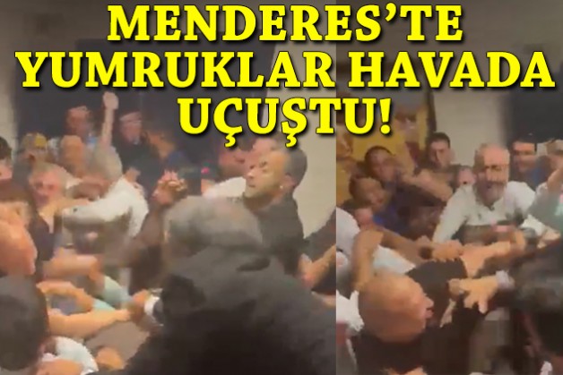 Menderes'te başkan vekili seçiminde yumruklu kavga!