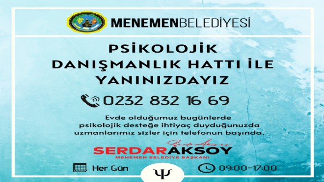 Menemen'de 'psikolojik danışma hattı'