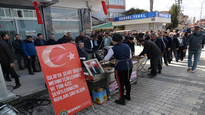 Menemen’de İdlib şehitleri için lokma döktürüldü