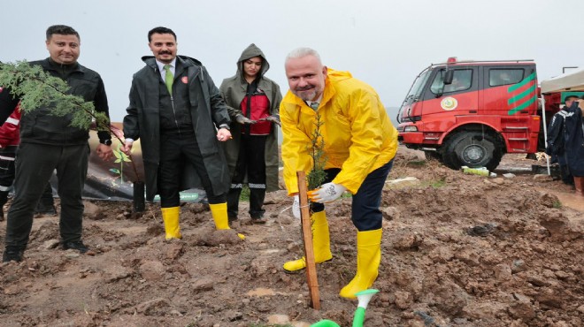 Menemen’de fidanlar  yeşil vatan  için dikildi