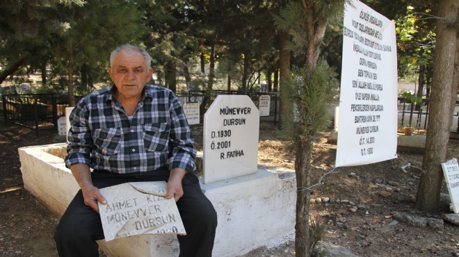 Mezar taşlarının kırılmasına pankartlı tepki