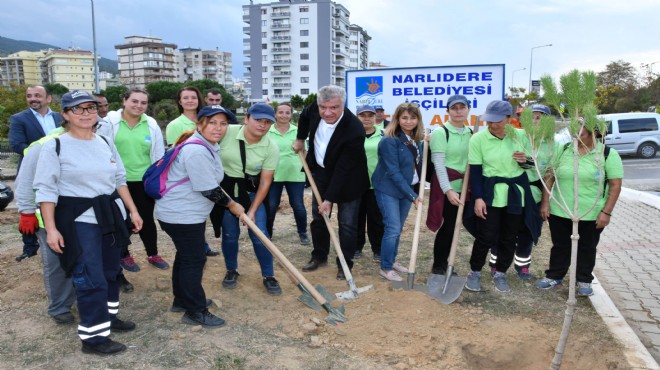 Narlıdere'de emekçiler için 200 fidan