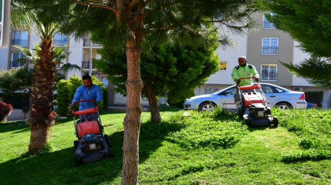 Narlıdere'nin parklarına bahar bakımı