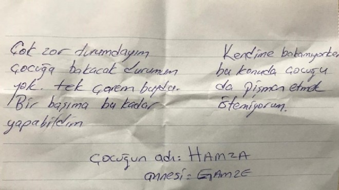 O notu bırakıp AVM'de 3 yaşındaki oğlunu terk etti