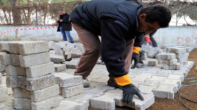 Ödemiş'te 255 bin metrekarelik parke taş mesaisi