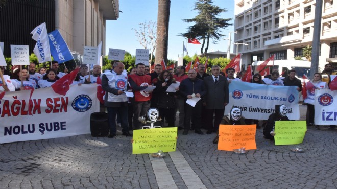 Sağlıkçılardan iskelet kostümlü 'döner sermaye' isyanı!