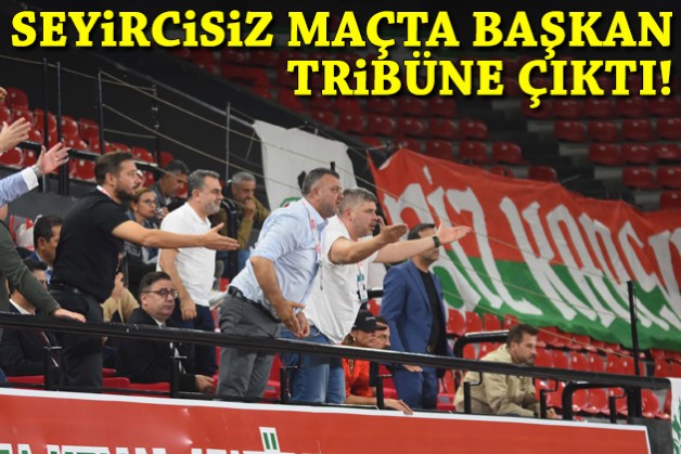 Seyircisiz maçta başkan tribüne çıktı!
