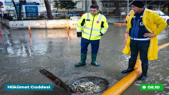 Torbalı da gece boyu sağanak mesaisi