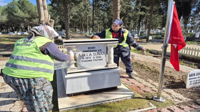 Torbalı da şehitliklerde hummalı çalışma
