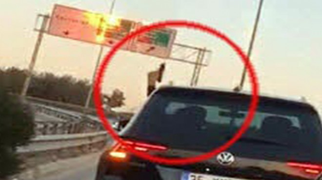 Trafikte aracından havaya ateş açan sürücüye tepki