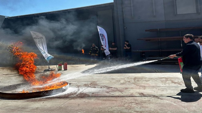 Ünlü oyuncuya İzmir de yangın söndürme eğitimi!