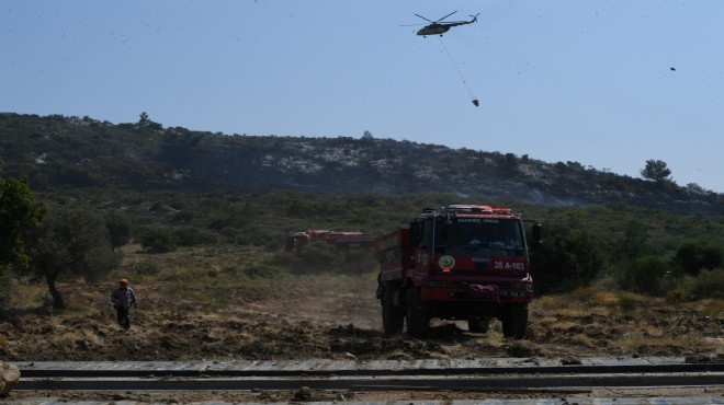 Urla Balıklova’da orman yangını alarmı