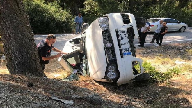 Urla daki kazada baba öldü, iki kızı yaralandı