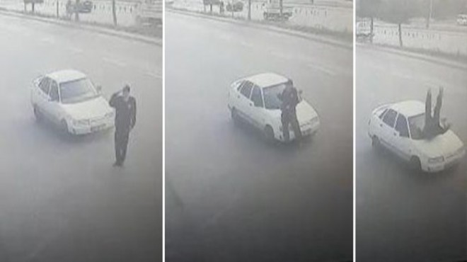 Vali'ye selam veren polise otomobil çarptı