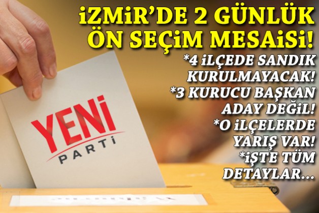 YENİ Parti İzmir'de 2 günlük ön seçim mesaisi: İşte tüm detaylar!