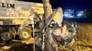Ağaca çarpan otomobil ikiye bölündü!