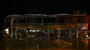 Ankara'da yolcu otobüsü alev alev yandı!
